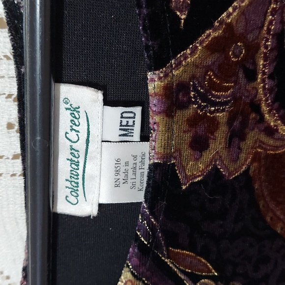 Coldwater Creek size medium long sleeve tunic style velour shirt (InvW178) - Picture 2 of 5